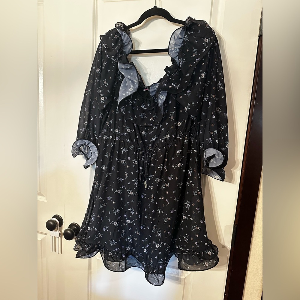 Off shoulder ruffle dress